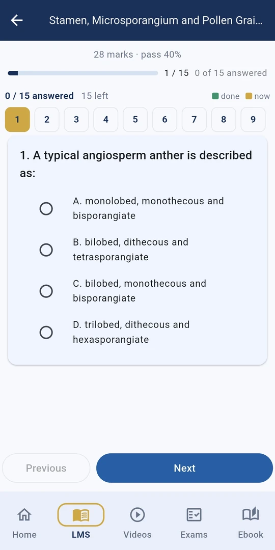 LAPT-UK app class question with four choices