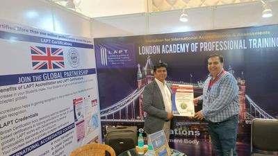 The LAPT stand — accreditations handed over