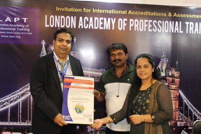 The LAPT stand — accreditations handed over