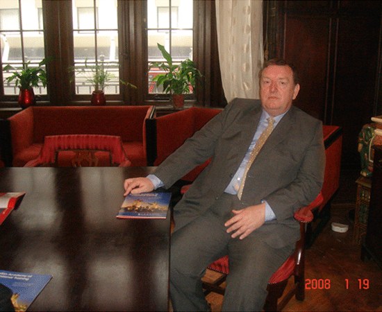 Dr Desmond Adair at the LAPT office, 29 Harley Street, London, 2005